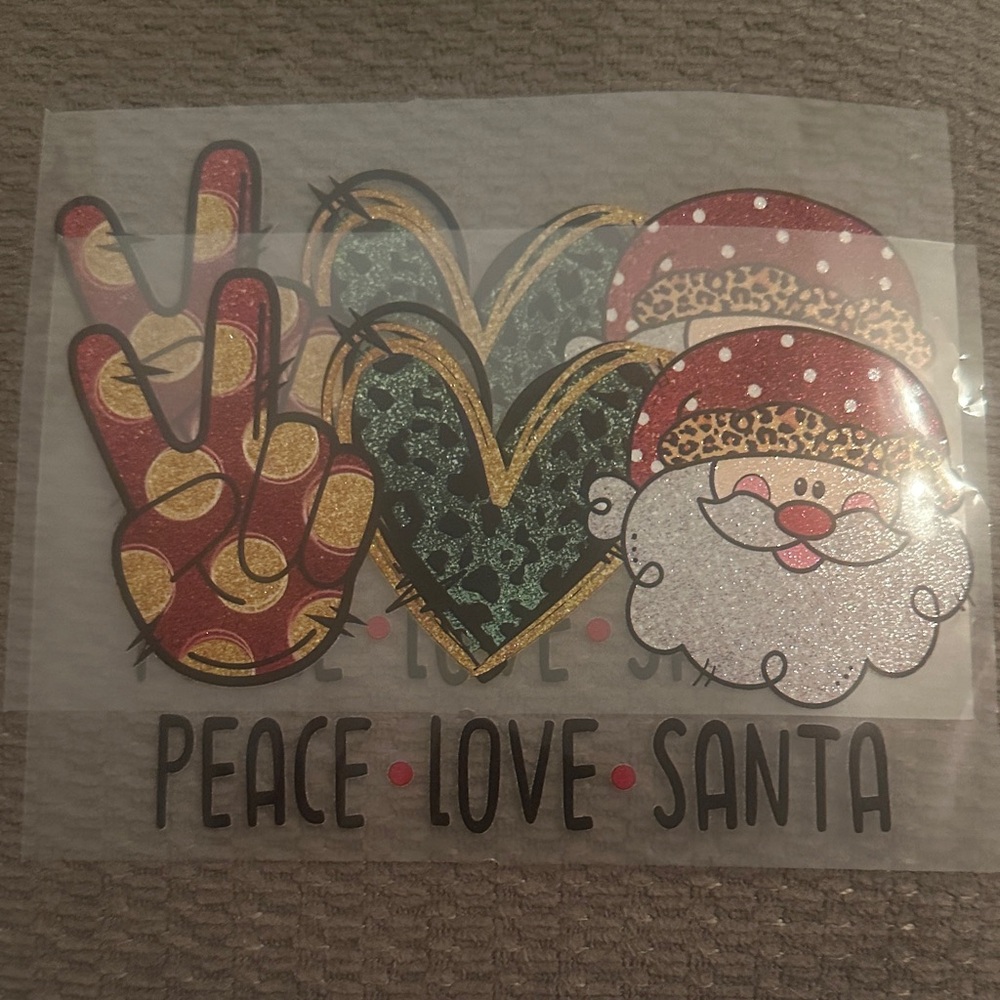 DTF Transfer Peace Love Santa Set of 2